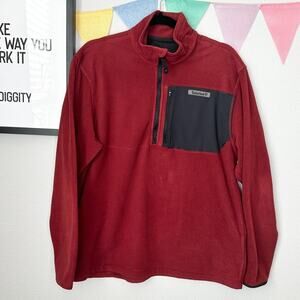 Timberland Burgundy Fleece 1/2 Zip Pullover Jacket | M